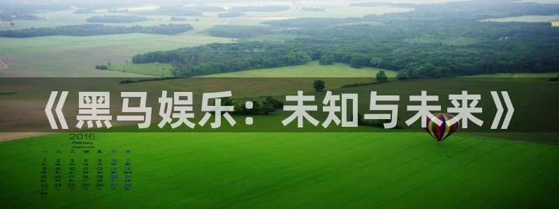 壹号娱乐app官网下载：《黑马娱乐：未知与未来》